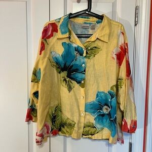 Chico's Floral long sleeved Button-Up Shirt